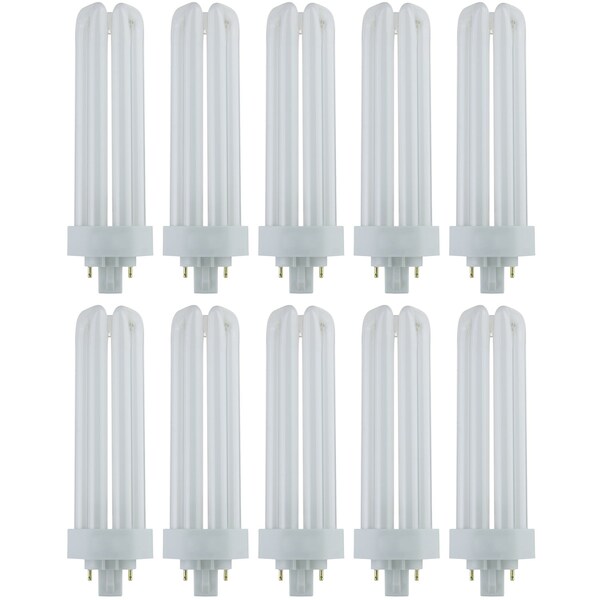 Sunlite PLT42/E/SP30K Fluorescent 42W PLD Triple U-Shaped Twin Tube CFL Bulbs, 4-Pin GX24Q-4, 3000K, 10PK 40589-SU - main